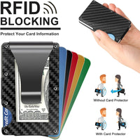 Slim RFID-Blocking Wallet made of Carbon Fibre with Money Clip - CarbonVault-Black-State of Style
