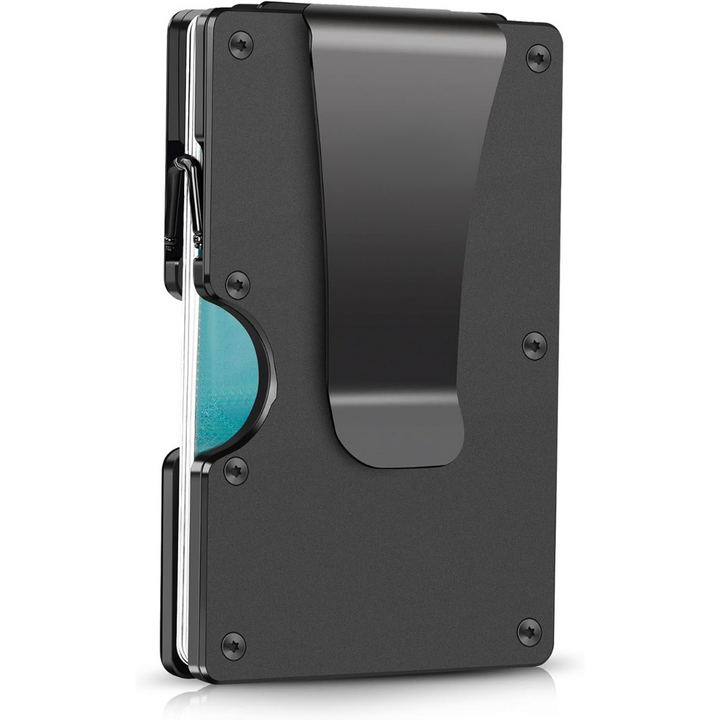 Slim RFID-Blocking Wallet made of Carbon Fibre with Money Clip - CarbonVault-Black-State of Style