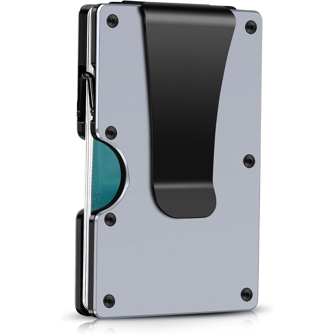 Slim RFID-Blocking Wallet made of Carbon Fibre with Money Clip - CarbonVault-Grey-State of Style