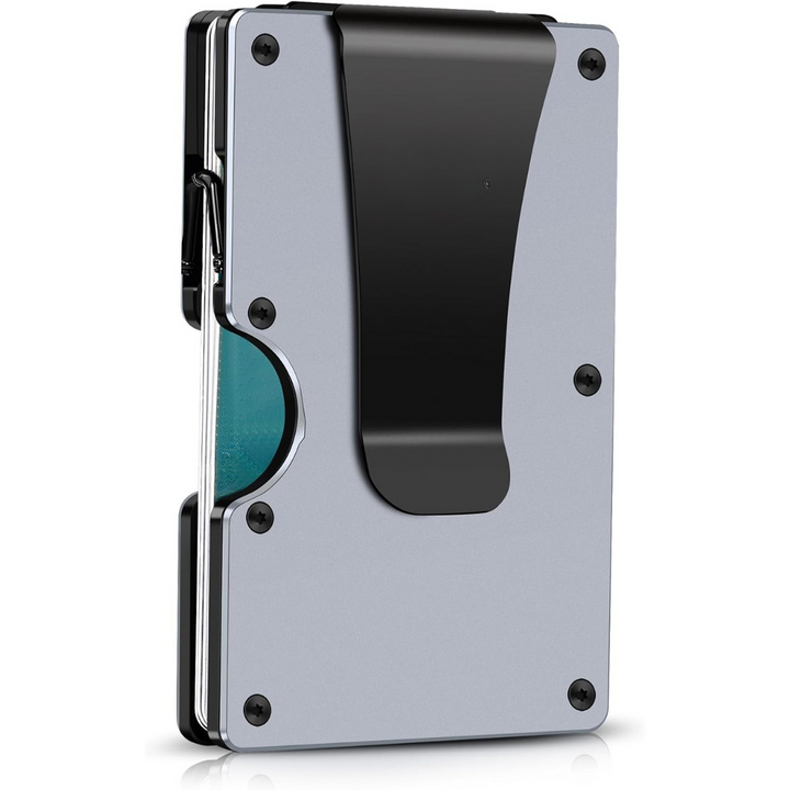 Slim RFID-Blocking Wallet made of Carbon Fibre with Money Clip - CarbonVault-Grey-State of Style