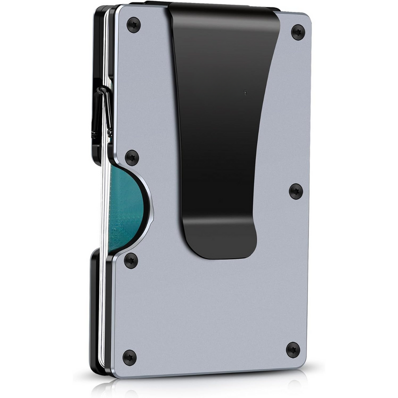 Slim RFID-Blocking Wallet made of Carbon Fibre with Money Clip - CarbonVault-Grey-State of Style