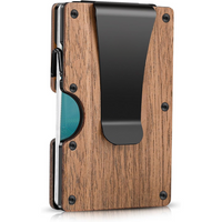 Slim RFID-Blocking Wallet made of Carbon Fibre with Money Clip - CarbonVault-Wood-State of Style