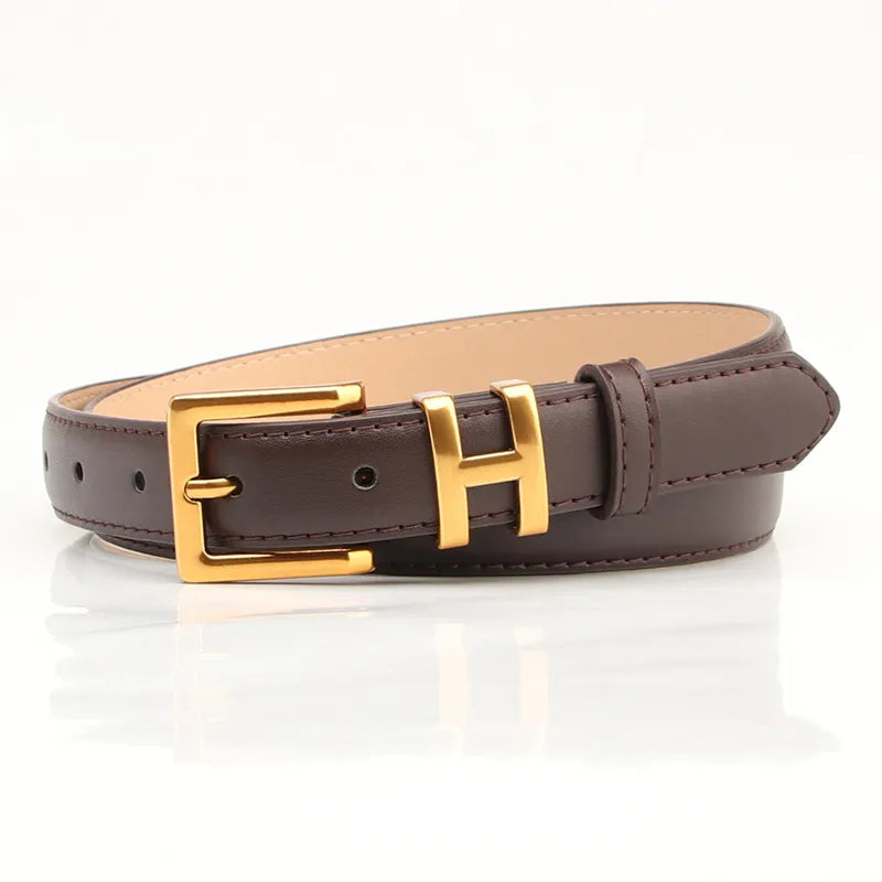 Slim Square Buckle Belt | Minimalist & Stylish-Dark Brown-State of Style