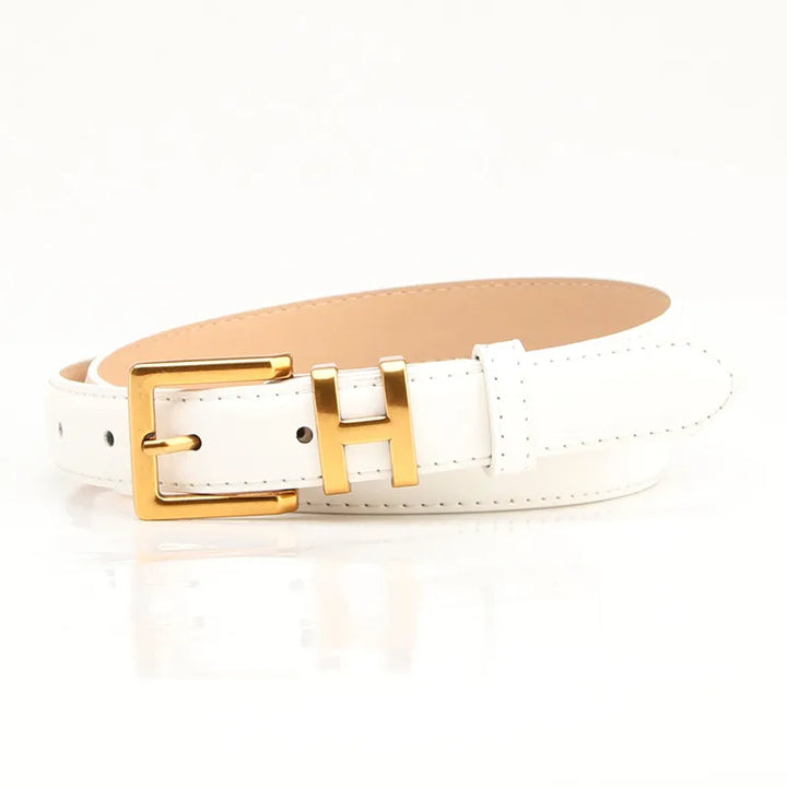 Slim Square Buckle Belt | Minimalist & Stylish-White-State of Style