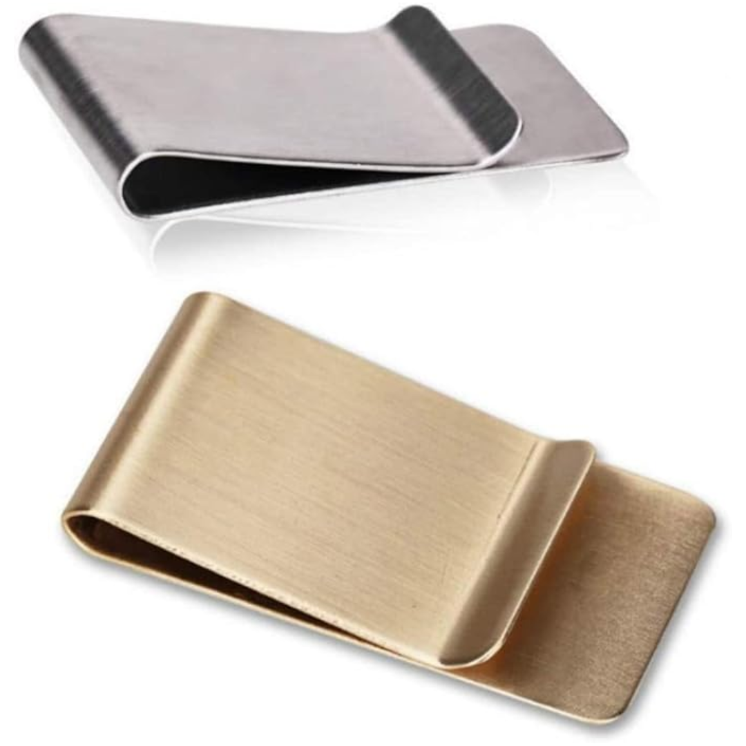 Slim Stainless Steel Card Holder & Money Clip Set of 2 - RazorHold-1 Gold + 1 Silver-State of Style