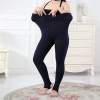 SlimShape Plus-Size Sculpting Leggings-Black (with foot openings)-2XL-State of Style
