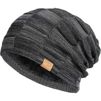 Slouch Beanie – Warm Knitted Winter Hat - Luca-Black-State of Style