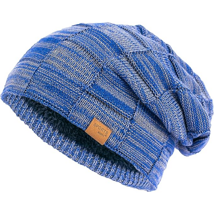 Slouch Beanie – Warm Knitted Winter Hat - Luca-Blue-State of Style