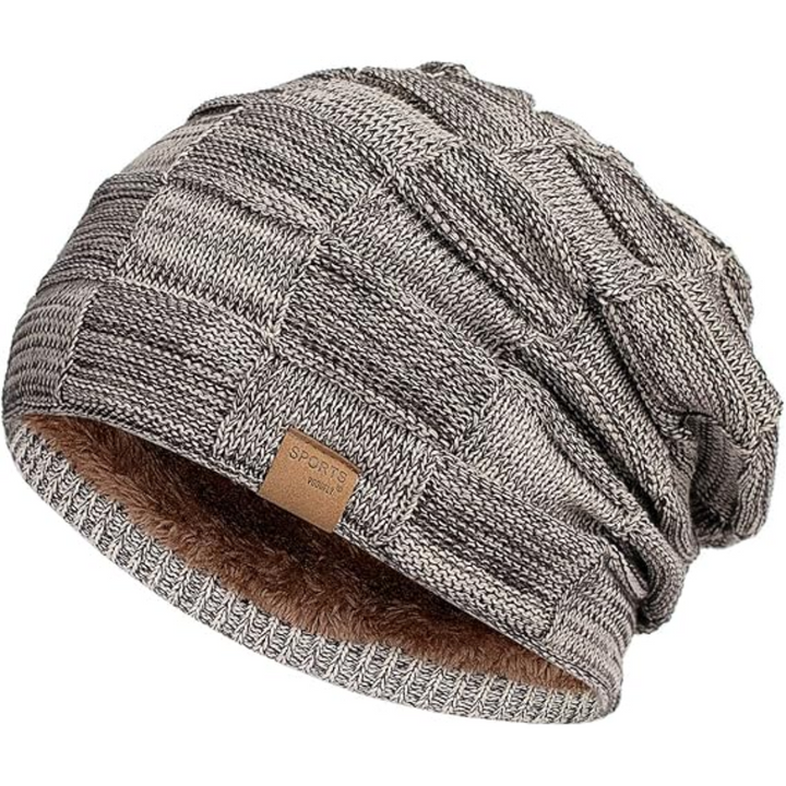 Slouch Beanie – Warm Knitted Winter Hat - Luca-Brown-State of Style