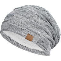 Slouch Beanie – Warm Knitted Winter Hat - Luca-Light grey-State of Style