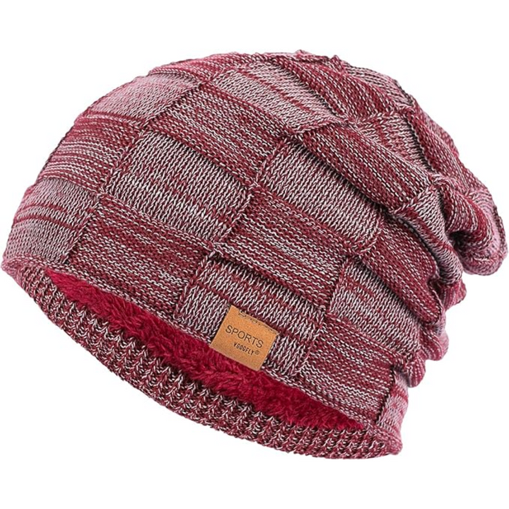 Slouch Beanie – Warm Knitted Winter Hat - Luca-Red-State of Style