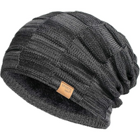 Slouchy Knitted Beanie - Luca-Black-State of Style