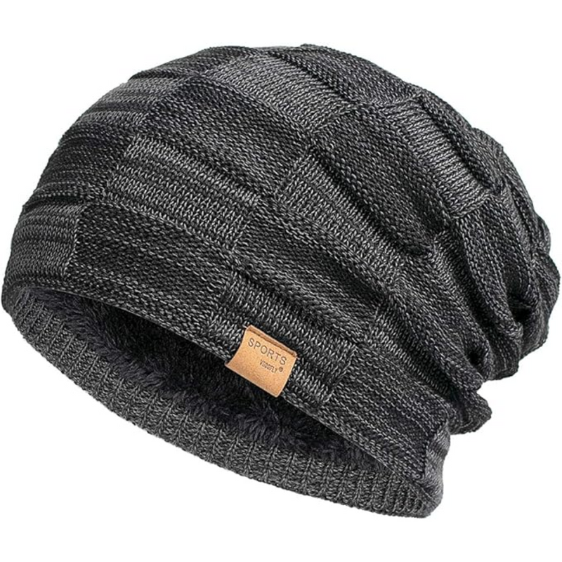 Slouchy Knitted Beanie - Luca-Black-State of Style