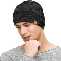 Slouchy Knitted Beanie - Luca-Black-State of Style