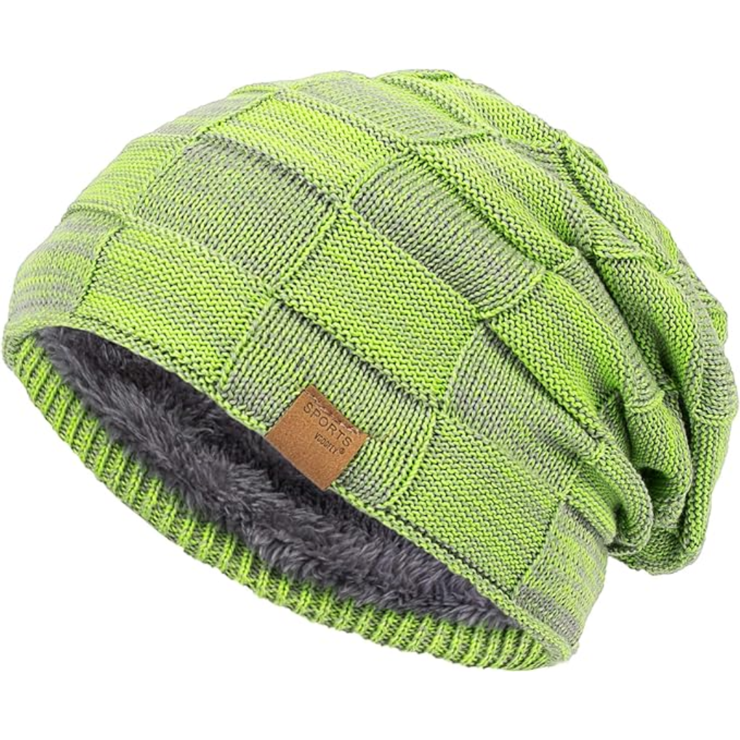 Slouchy Knitted Beanie - Luca-Bright green-State of Style