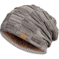 Slouchy Knitted Beanie - Luca-Brown-State of Style