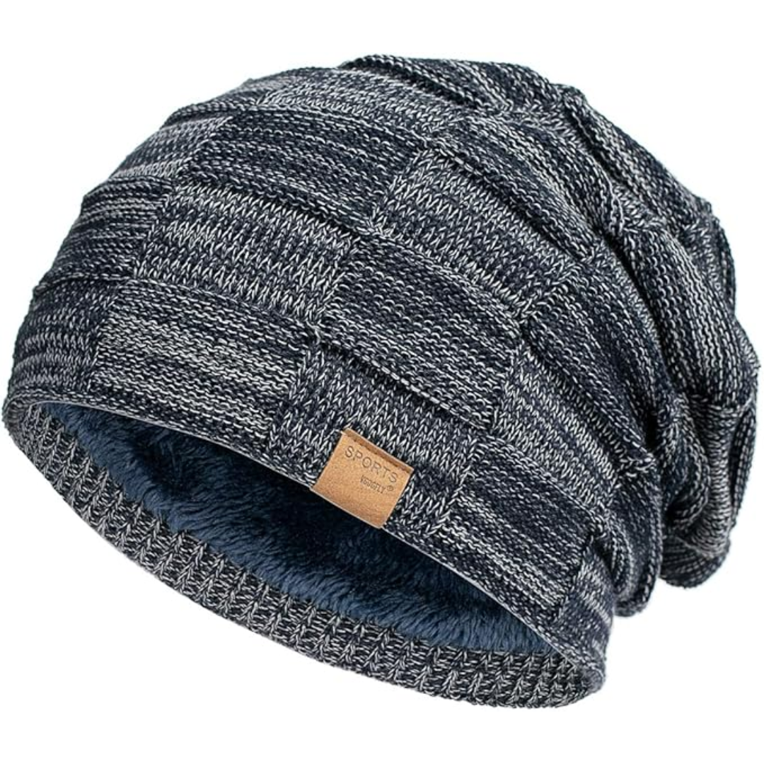 Slouchy Knitted Beanie - Luca-Marine blue-State of Style