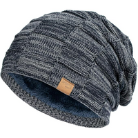 Slouchy Knitted Beanie - Luca-Marine blue-State of Style