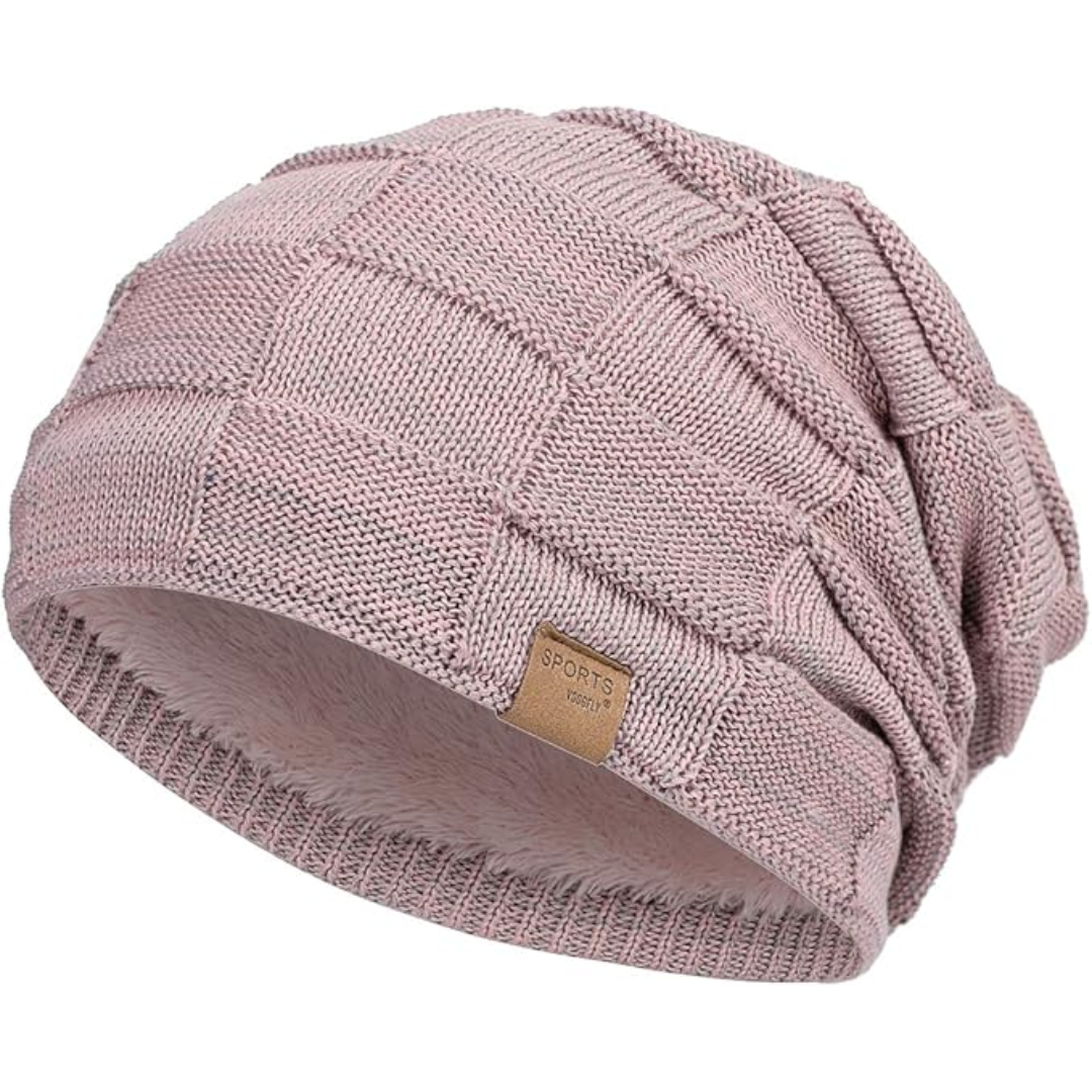 Slouchy Knitted Beanie - Luca-Pink-State of Style