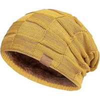 Slouchy Knitted Beanie - Luca-Yellow-State of Style