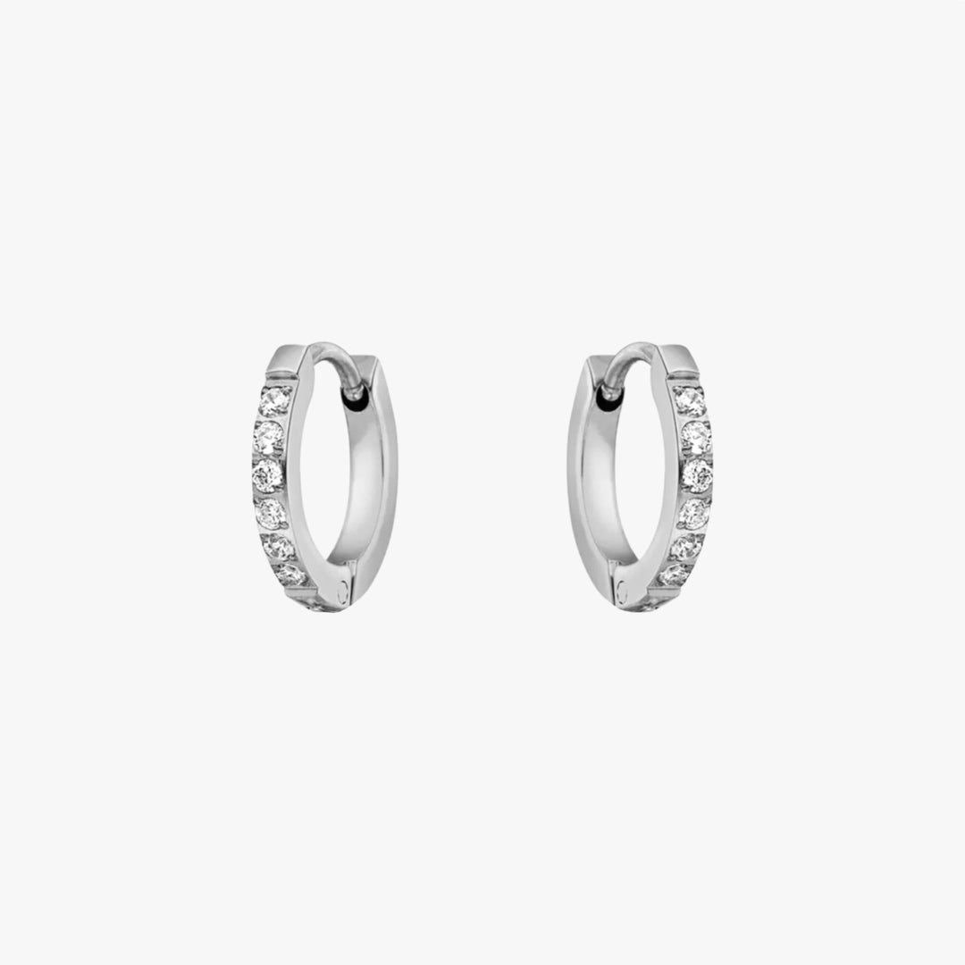 Small Hoops with Zirconia - Amara-Silver-State of Style
