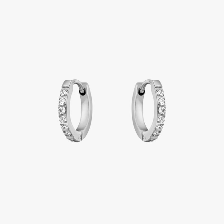 Small Hoops with Zirconia - Amara-Silver-State of Style