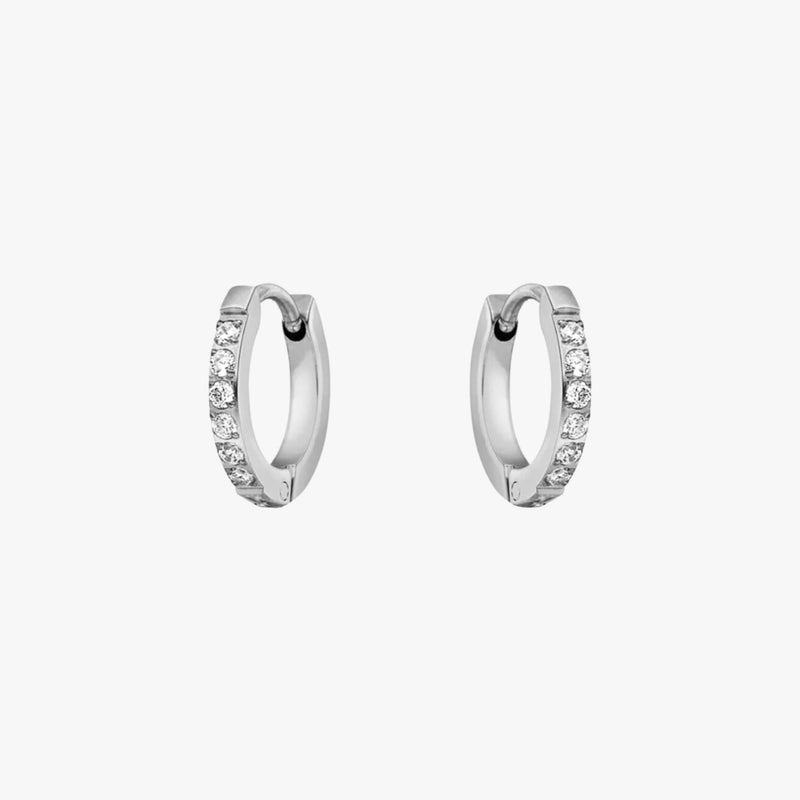 Small Hoops with Zirconia - Amara-Silver-State of Style