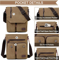 Compact Canvas Crossbody Messenger Bag – Renan