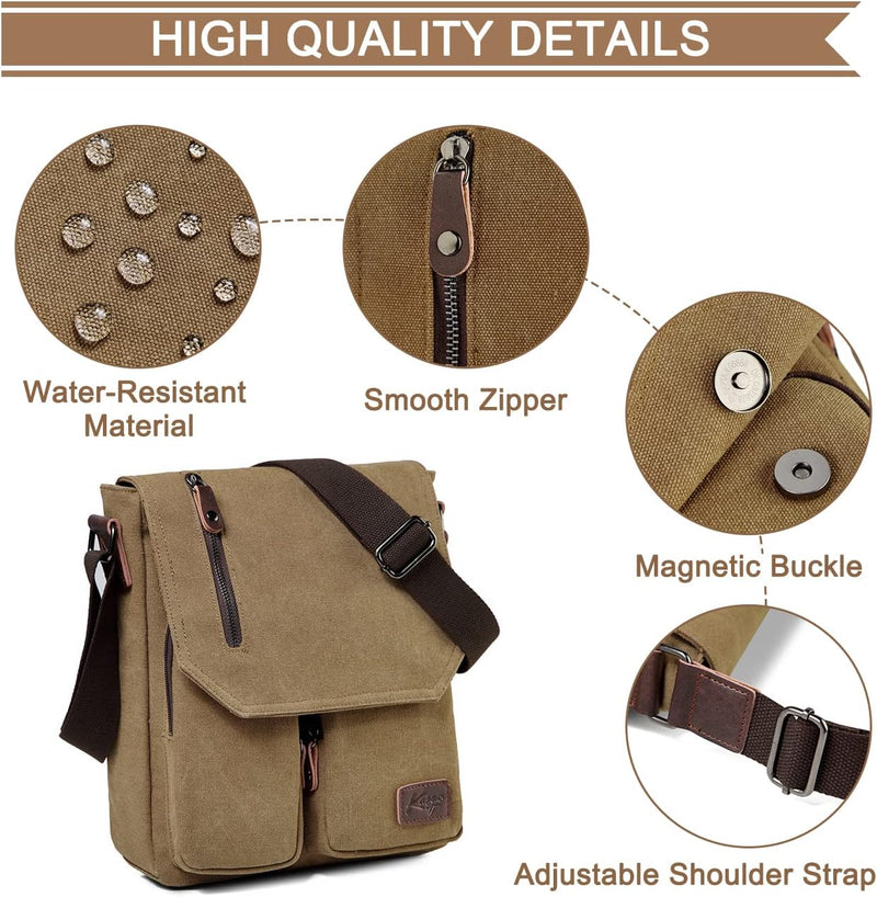 Compact Canvas Crossbody Messenger Bag – Renan