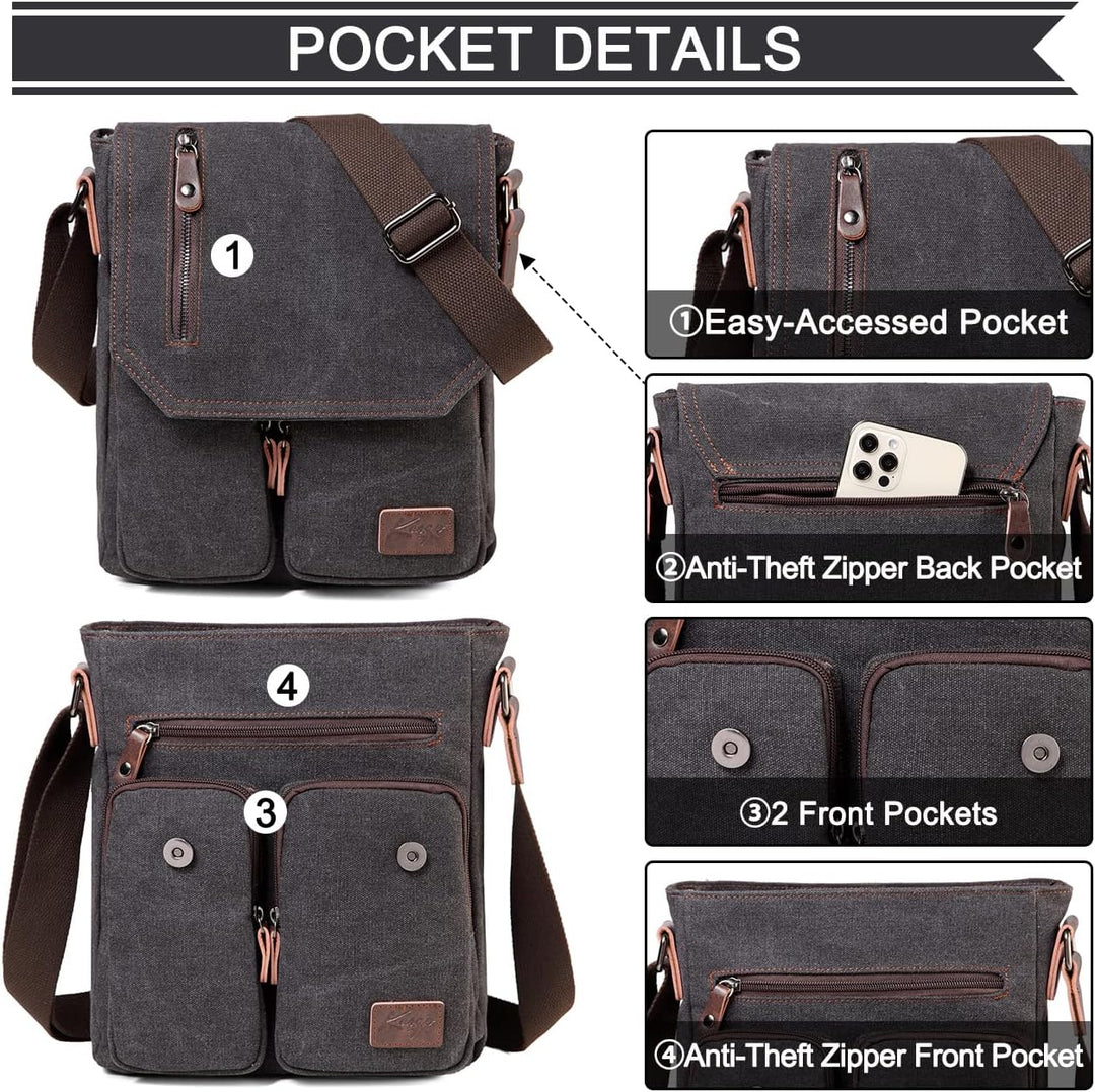 Compact Canvas Crossbody Messenger Bag – Renan