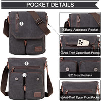 Compact Canvas Crossbody Messenger Bag – Renan
