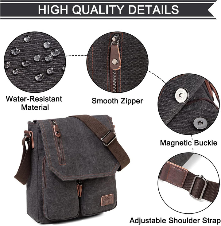Compact Canvas Crossbody Messenger Bag – Renan