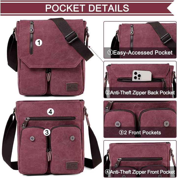 Compact Canvas Crossbody Messenger Bag – Renan