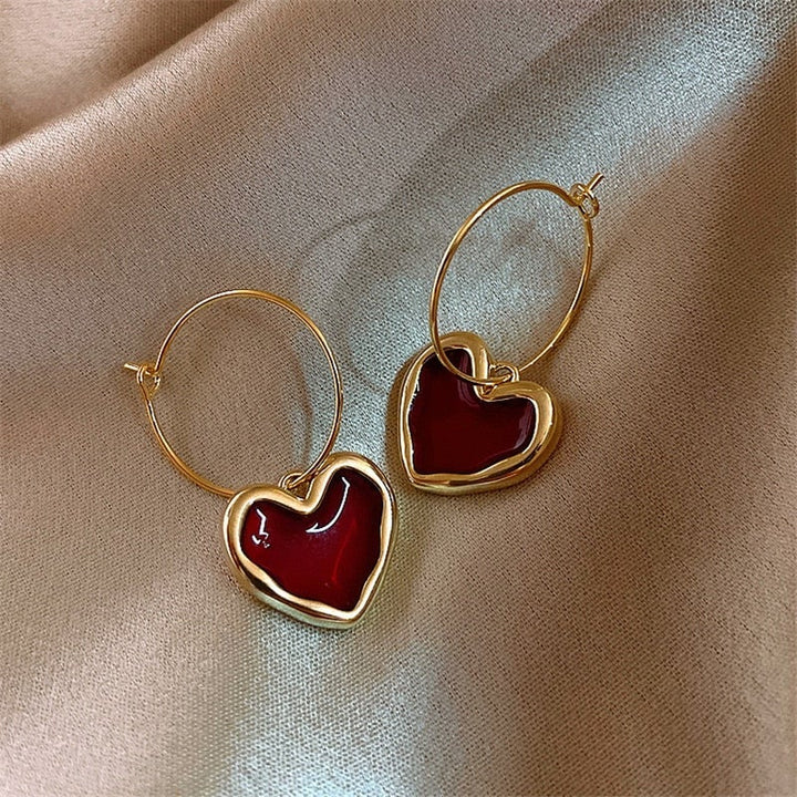 Small Red Heart Earrings - Amore-State of Style