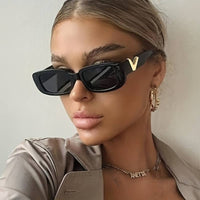 Small Retro Cat Eye Sunglasses-Black-State of Style