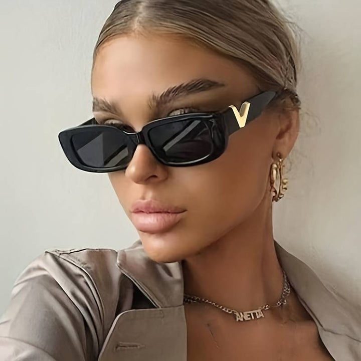 Small Retro Cat Eye Sunglasses-Black-State of Style