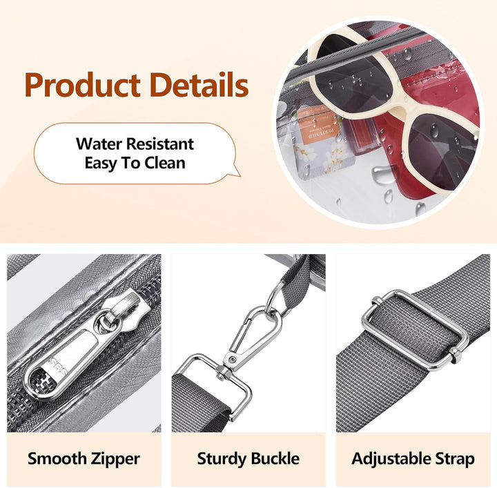 Small Transparent Handbag with Removable Strap - MiniVue-Black-State of Style