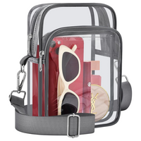 Small Transparent Handbag with Removable Strap - MiniVue-Grey-State of Style