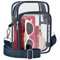 Small Transparent Handbag with Removable Strap - MiniVue-Marine blue-State of Style