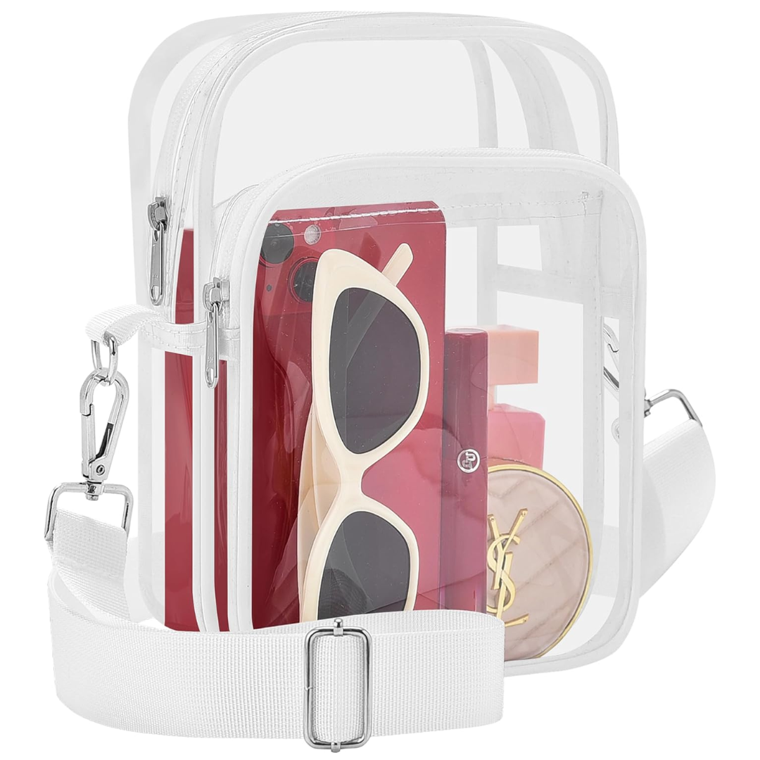 Small Transparent Handbag with Removable Strap - MiniVue-White-State of Style