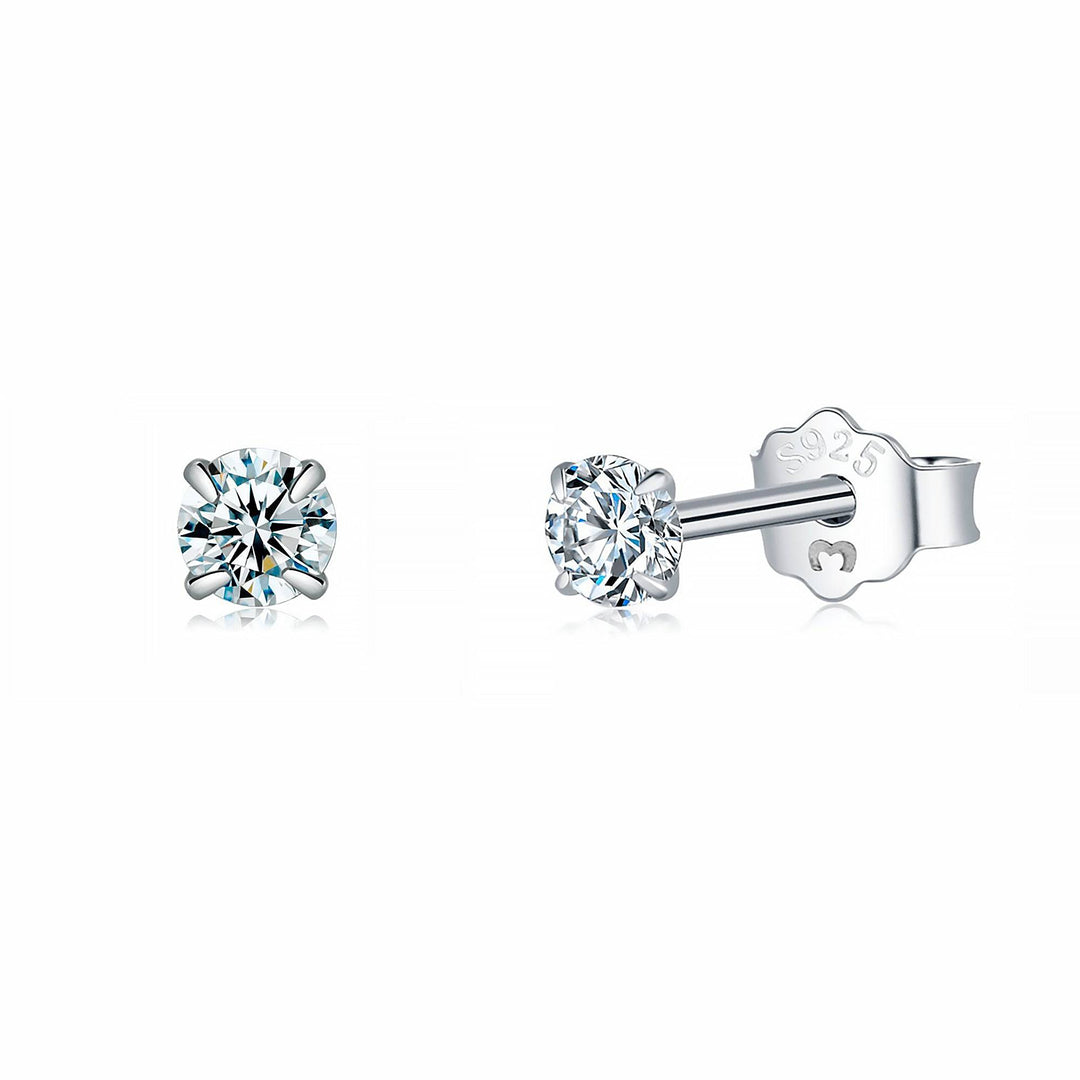 Small Zirconia Earrings - Lynette-2 mm-Silver-State of Style