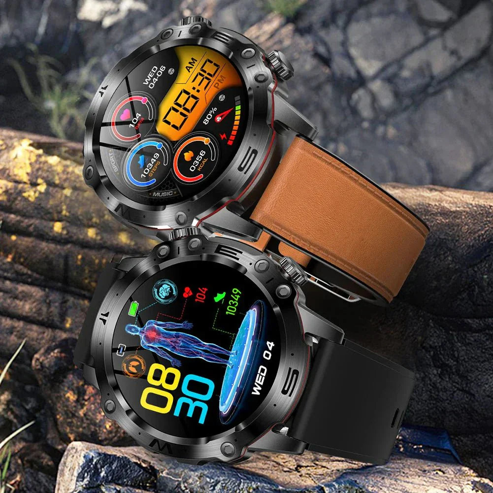 Smart Health Tracker with Glucose and ECG Monitoring - HealthPro-Black Steel-State of Style