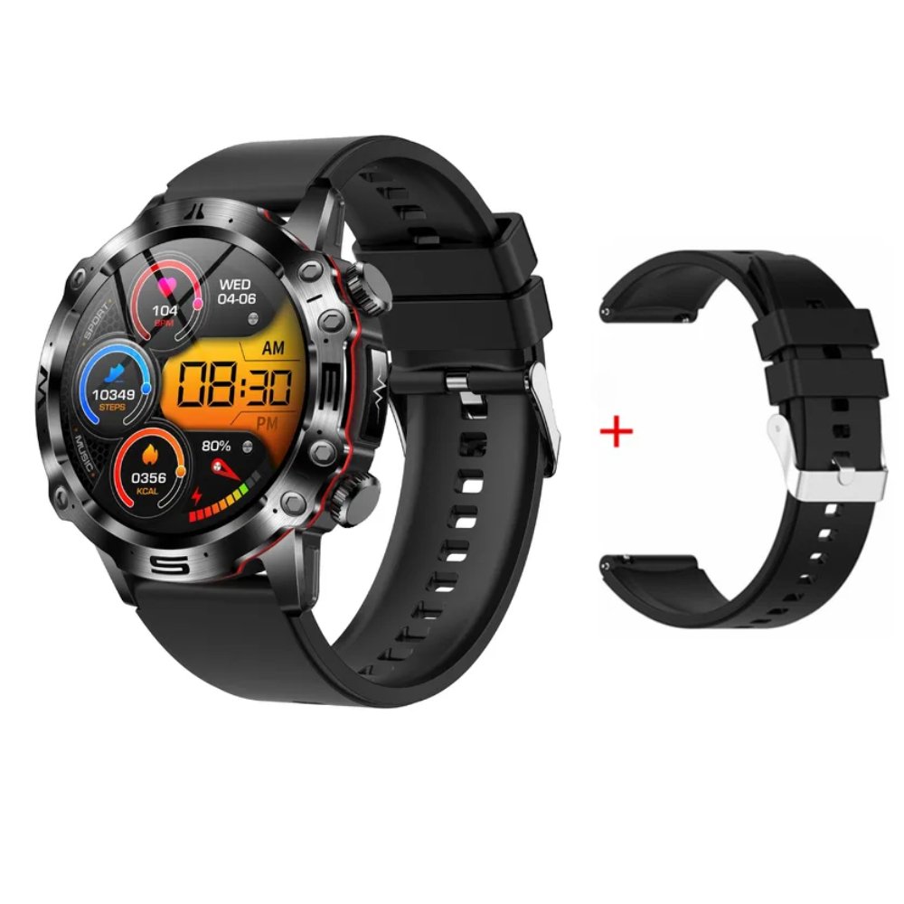 Smart Health Tracker with Glucose and ECG Monitoring - HealthPro-Black + Strap-State of Style