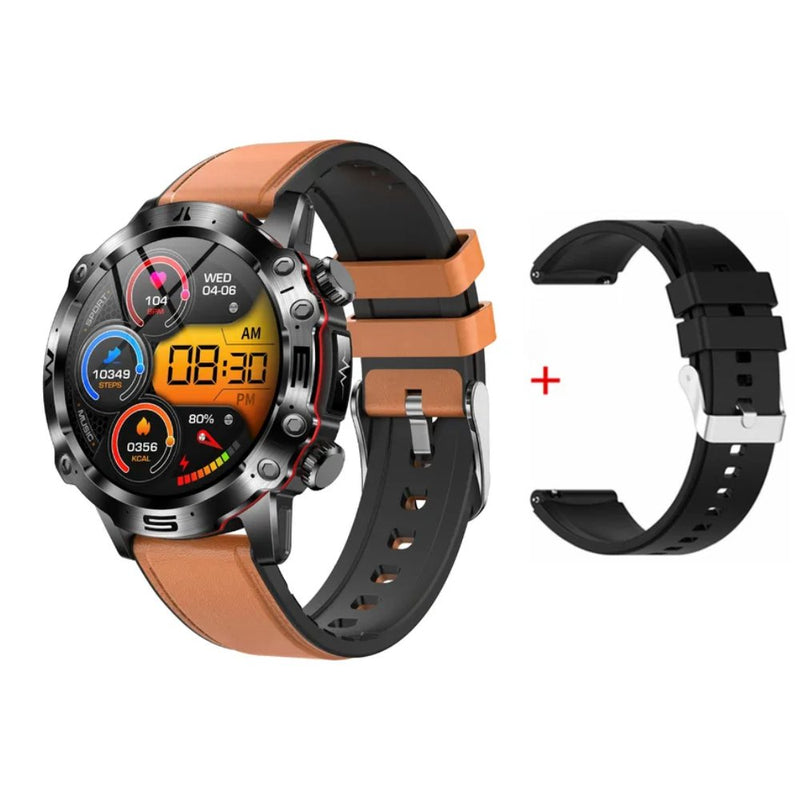 Smart Health Tracker with Glucose and ECG Monitoring - HealthPro-Brown + Strap-State of Style