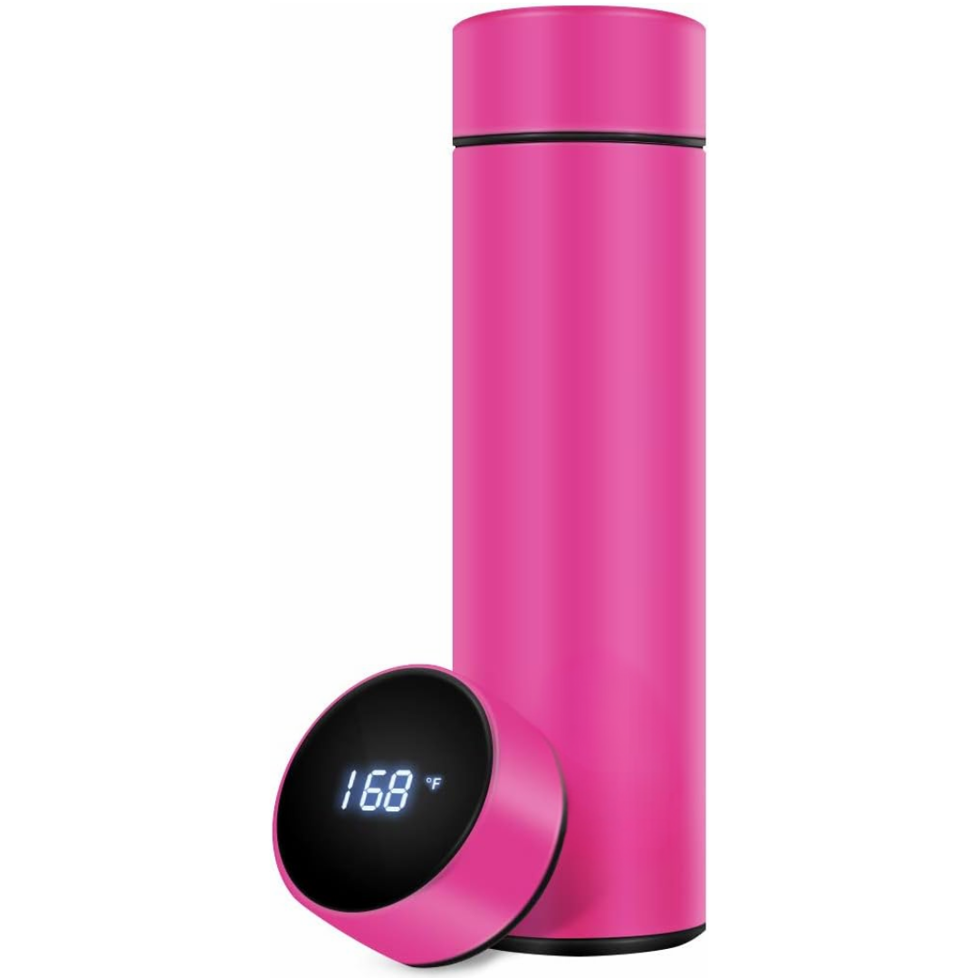 Smart Insulated Bottle with LED Temperature Display-Pink-State of Style