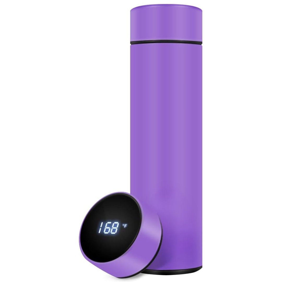 Smart Insulated Bottle with LED Temperature Display-Purple-State of Style