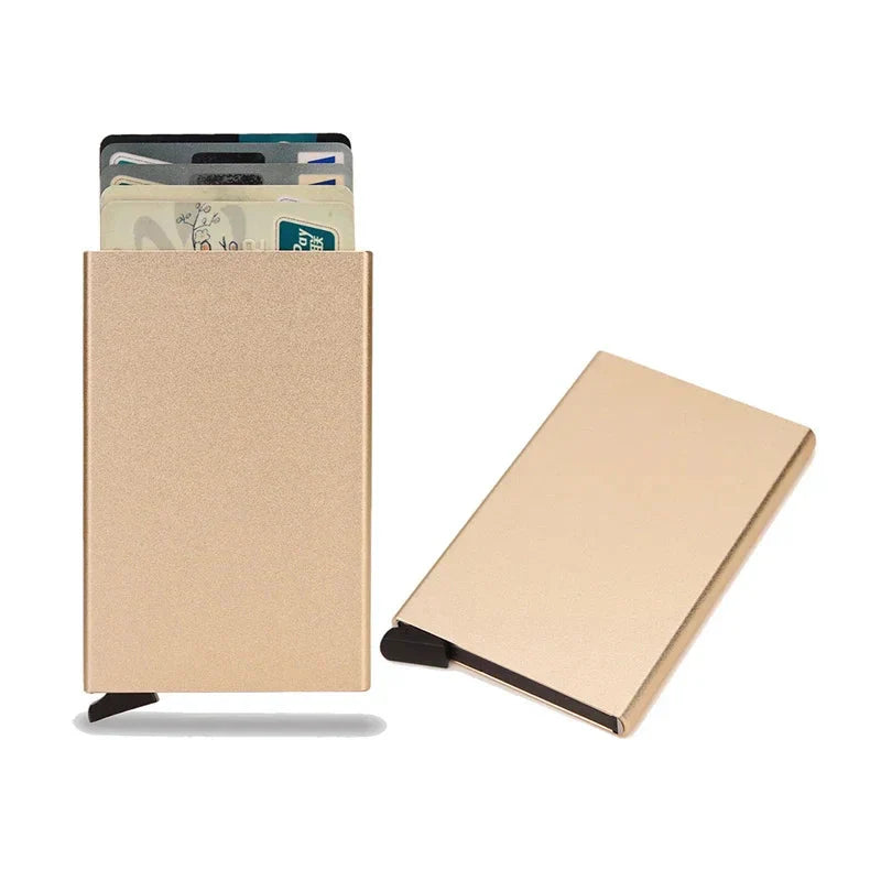 SMART RFID CREDIT CARD HOLDER - THIN MINI METAL WALLET FOR MEN-Style2 gold-State of Style