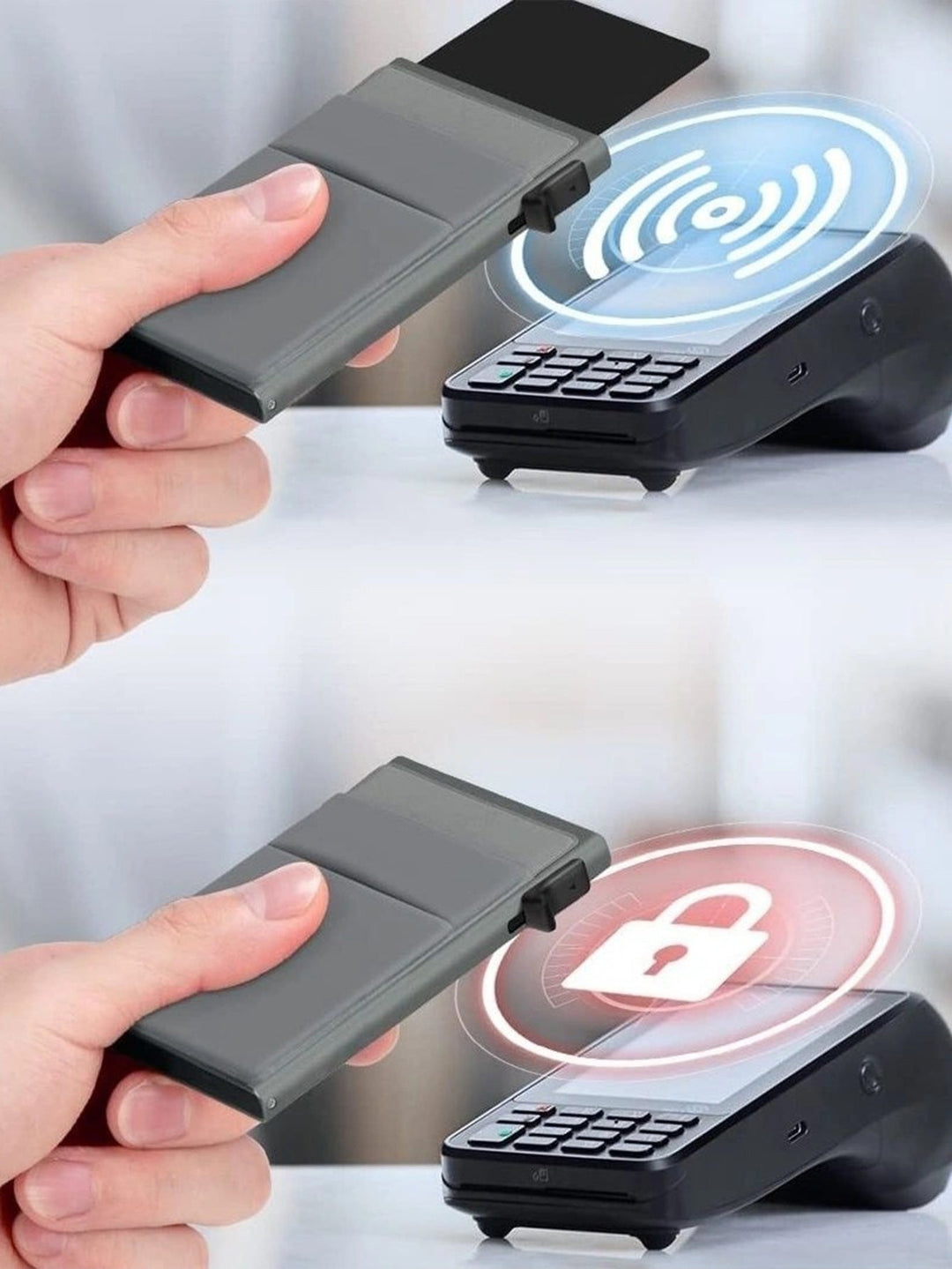 SMART RFID CREDIT CARD HOLDER - THIN MINI METAL WALLET FOR MEN-Style2 gold-State of Style