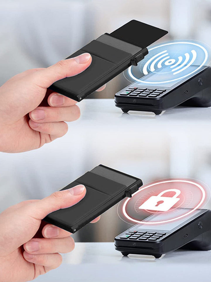 SMART RFID CREDIT CARD HOLDER - THIN MINI METAL WALLET FOR MEN-Style2 gold-State of Style