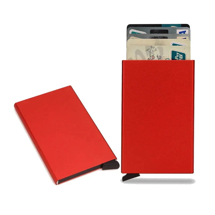 SMART RFID CREDIT CARD HOLDER - THIN MINI METAL WALLET FOR MEN-Style2 red-State of Style